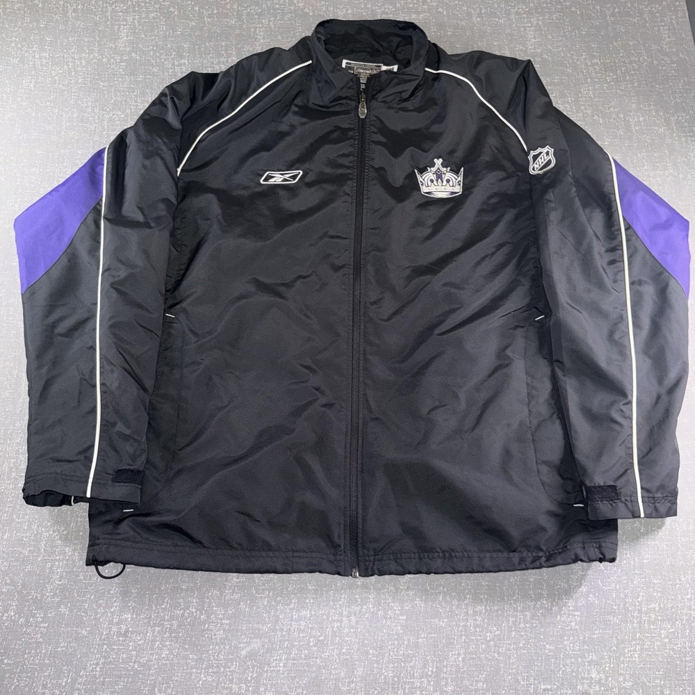 Los Angeles Kings Jacket Mens XL Black Purple NHL Hockey Reebok Windbreaker